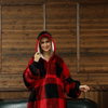 Ready To Ship Custom Print Snuggie Winter Tv Blanket Hooded Wearable Huggle With Sleeves