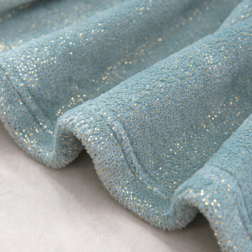 Foil Golden Glitter Flannel Blanket With Gided Bronzing Printed