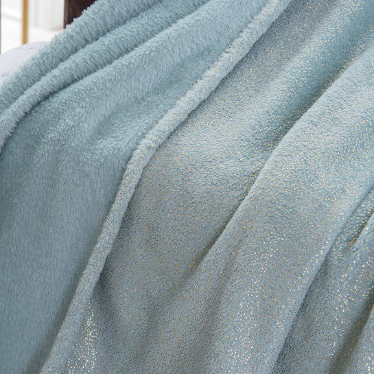 Foil Golden Glitter Flannel Blanket With Gided Bronzing Printed