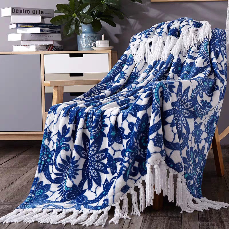 Nordic Bohemian Single Air Conditioning Tassel Sofa Blanket