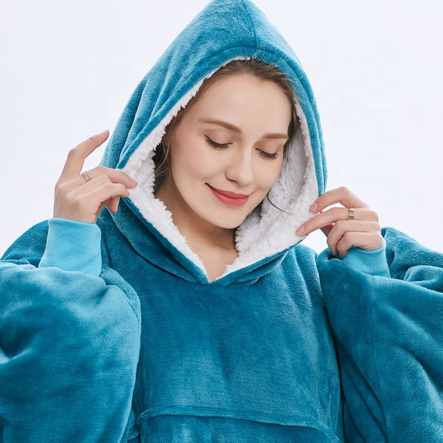 Comfortable Fleece Hoodie Oversize Sherpa Women Hoodie Blankets - Buy ...