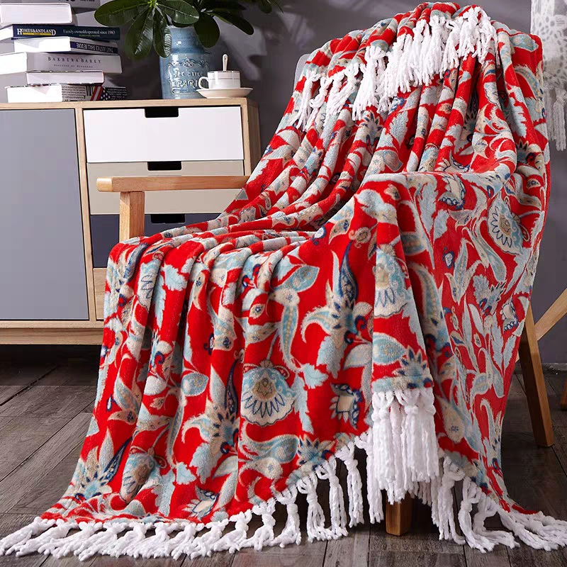 Nordic Bohemian Single Air Conditioning Tassel Sofa Blanket