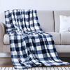 Fluffy Warm Plaid Fleece Travel Size Throw Blanket For Sofa