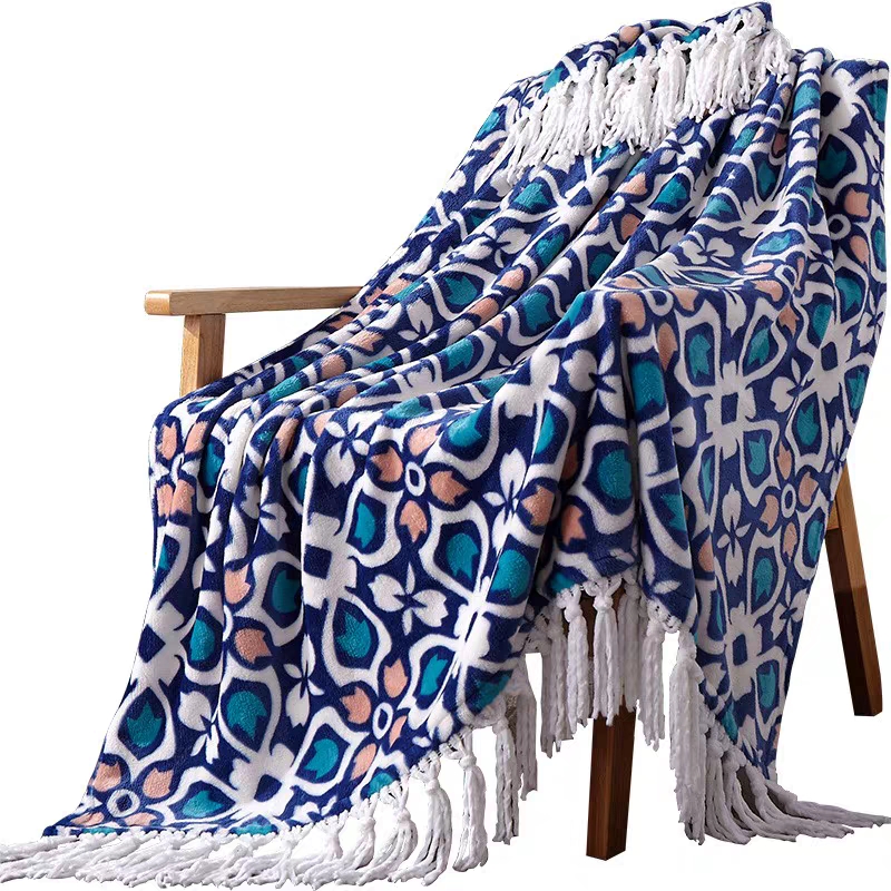 Nordic Bohemian Single Air Conditioning Tassel Sofa Blanket