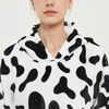 Customized Cozy Fluffy Cow Print Sherpa Lined Sweatshirt Blankets For Adult For Bulk