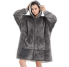 Oversized Fluffy Sherpa Fleece Hoodie Blanket Wearable Sweatshirt Hoodie Blanket With Zipper