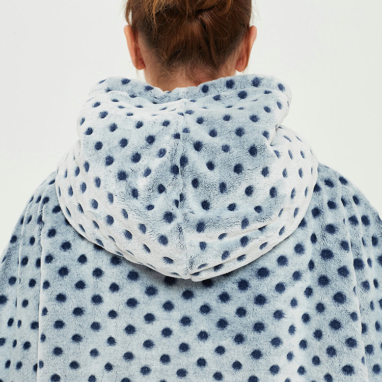 Dot Print Blanket Sweatshirt Oversized Cozy Soft Comfortable Sherpa Hoodie Sweatshirt