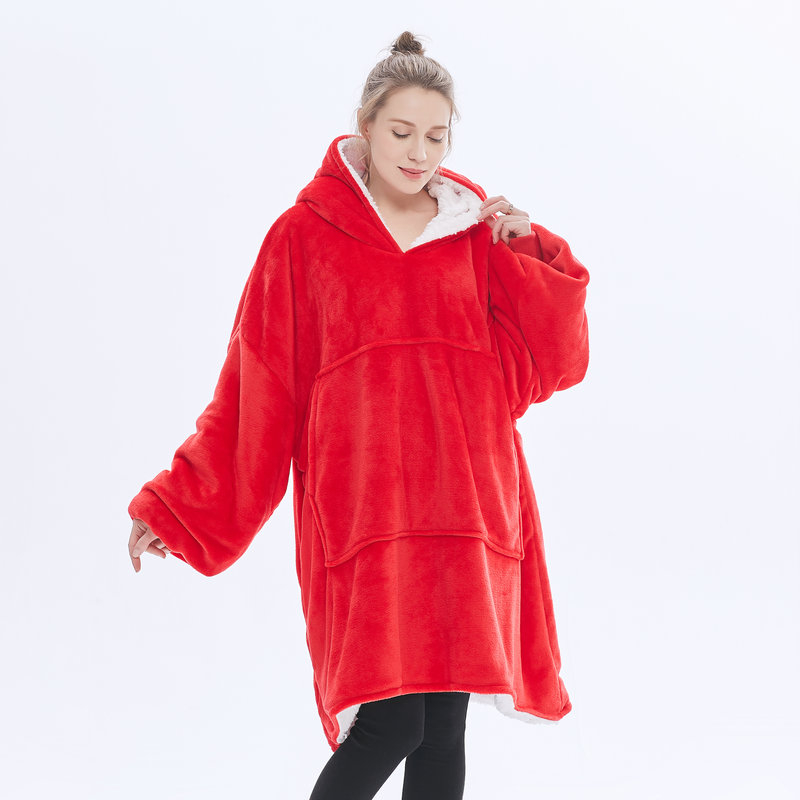 Ready To Ship Custom Print Snuggie Winter Tv Blanket Hooded Wearable