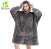 Oversized Fluffy Sherpa Fleece Hoodie Blanket Wearable Sweatshirt Hoodie Blanket With Zipper