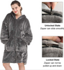 Oversized Fluffy Sherpa Fleece Hoodie Blanket Wearable Sweatshirt Hoodie Blanket With Zipper