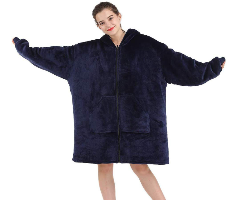 Oversized Fluffy Sherpa Fleece Hoodie Blanket Wearable Sweatshirt ...