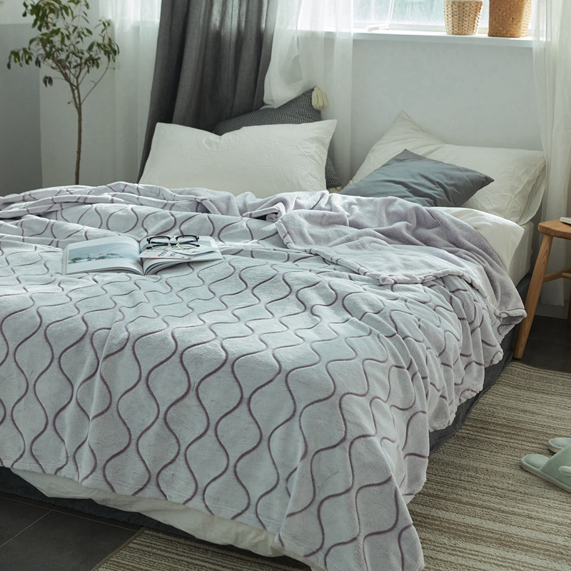 Comfortable Blanket New Design Flannel Fleece Jacquard Throw Blanket