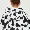 Customized Cozy Fluffy Cow Print Sherpa Lined Sweatshirt Blankets For Adult For Bulk