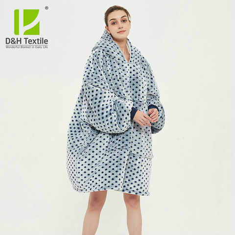 Dot Print Blanket Sweatshirt Oversized Cozy Soft Comfortable Sherpa Hoodie Sweatshirt