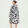 Customized Cozy Fluffy Cow Print Sherpa Lined Sweatshirt Blankets For Adult For Bulk
