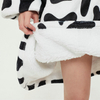 Customized Cozy Fluffy Cow Print Sherpa Lined Sweatshirt Blankets For Adult For Bulk