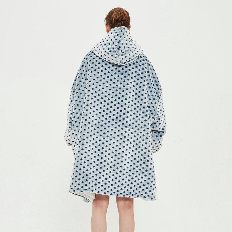 Dot Print Blanket Sweatshirt Oversized Cozy Soft Comfortable Sherpa Hoodie Sweatshirt