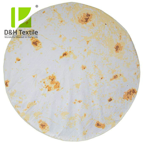 Printed Flannel Mexican Burritos Tortilla Blanket For Traveling