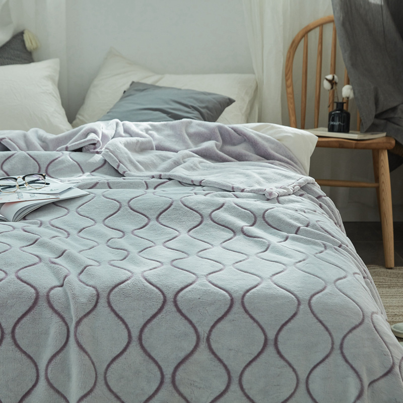 Comfortable Blanket New Design Flannel Fleece Jacquard Throw Blanket