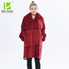 New Design High Quality Double Sided Women Flannel Hoodie Blanket