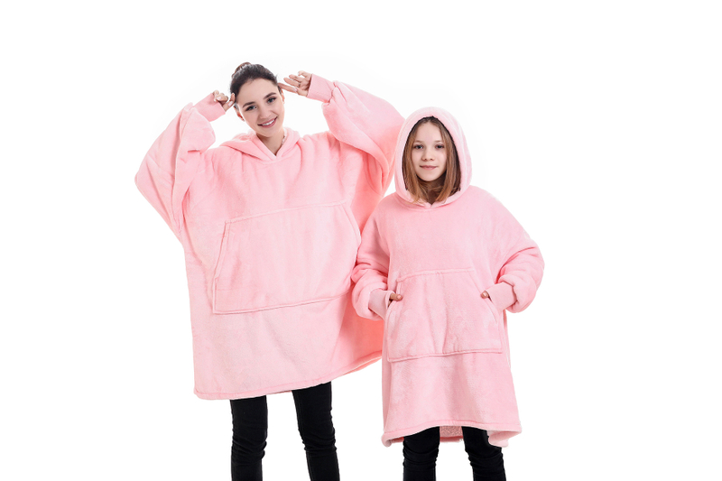 Wholesale Custom Blanket Sweatshirt Oversized Hoodie Blanket Flannel With Sherpa Blanket Hoodie